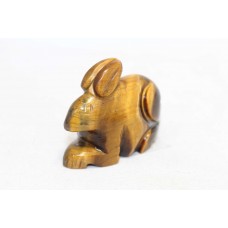 Handmade Natural tiger's eye gemstone rabbit figure Decorative gift item K 14